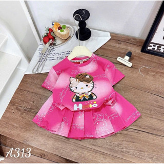 (CÓ LÓT TRONG) Váy xếp ly bé gái in hình HELLO KITTY 9-45kg (M49)
