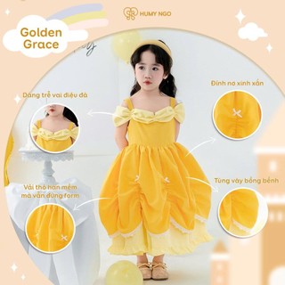 [QUÀ TẶNG 1/6] Đầm hoá thân công chúa Bella/DISNEY bé gái 2-8 tuổi - Váy bé mặc dự tiệc - thôi nôi HUMY NGO [V214]