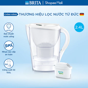 Bình lọc nước BRITA Marella Basic 2.4L (có sẵn 1 lõi lọc Maxtra)