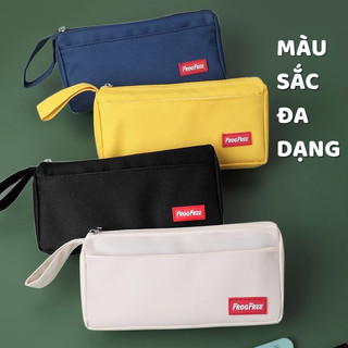Túi Đựng Bút Canvas Nhiều Ngăn Tối Giản, Hộp Bút Vải Nhỏ Gọn Bền Chống Nước Dùng Học Tập Văn Phòng