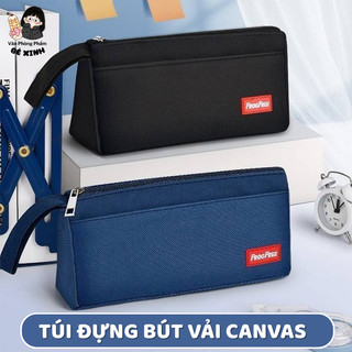 Túi Đựng Bút Canvas Nhiều Ngăn Tối Giản, Hộp Bút Vải Nhỏ Gọn Bền Chống Nước Dùng Học Tập Văn Phòng