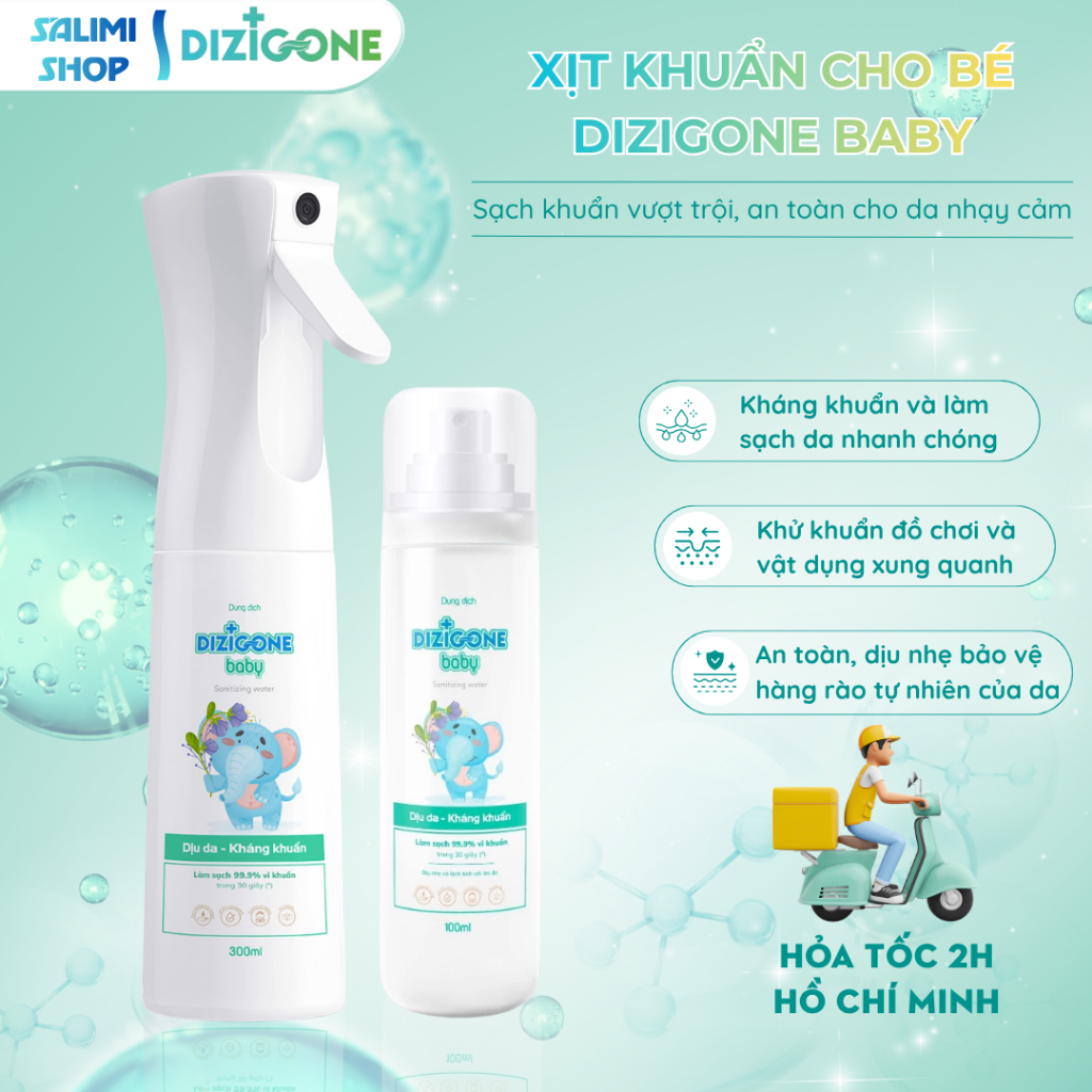 DIZIGONE Baby Xịt kháng khuẩn dịu da, Xịt tay chân, đồ gặm nướu, đồ chơi, đồ dùng, phòng bệnh cho bé