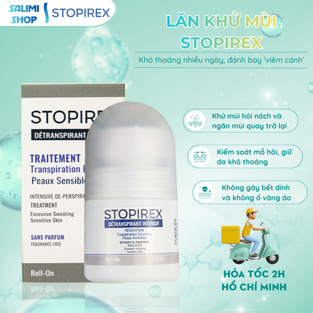 Lăn Khử Mùi STOPIREX: Kháng Khuẩn, Ngăn Mồ Hôi, Khử Mùi Hiệu Quả Dành Cho Nam, Nữ