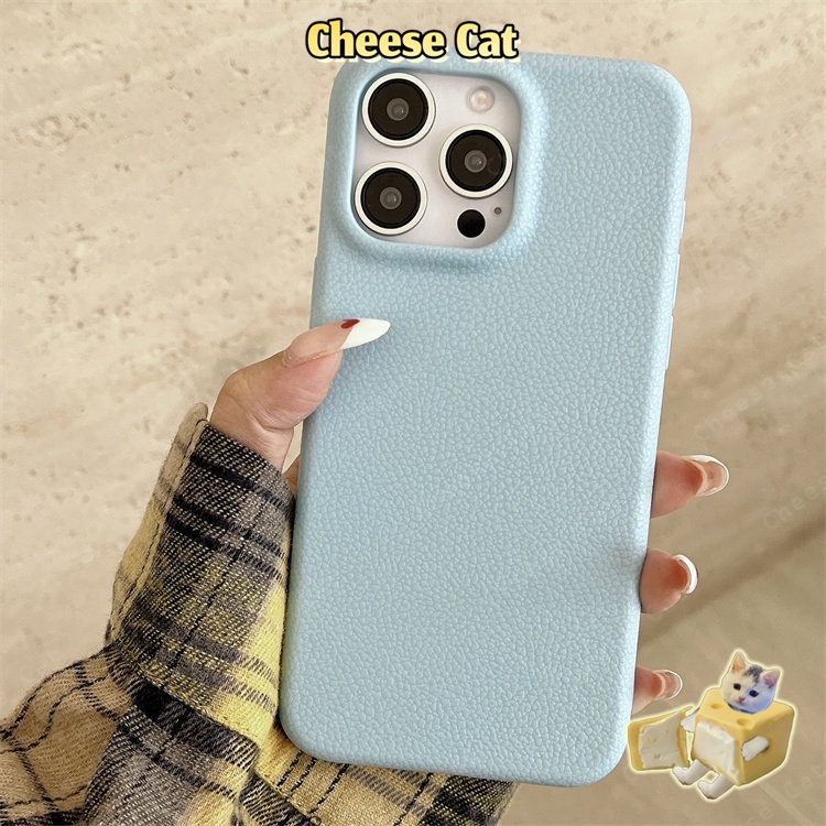 Ốp điện thoại iPhone bằng da màu hồng/Xanh/Vàng/Đỏ cho iPhone 14 15 16 17 Pro Max 11 12 13 XR Xs Max 7 8 Plus
