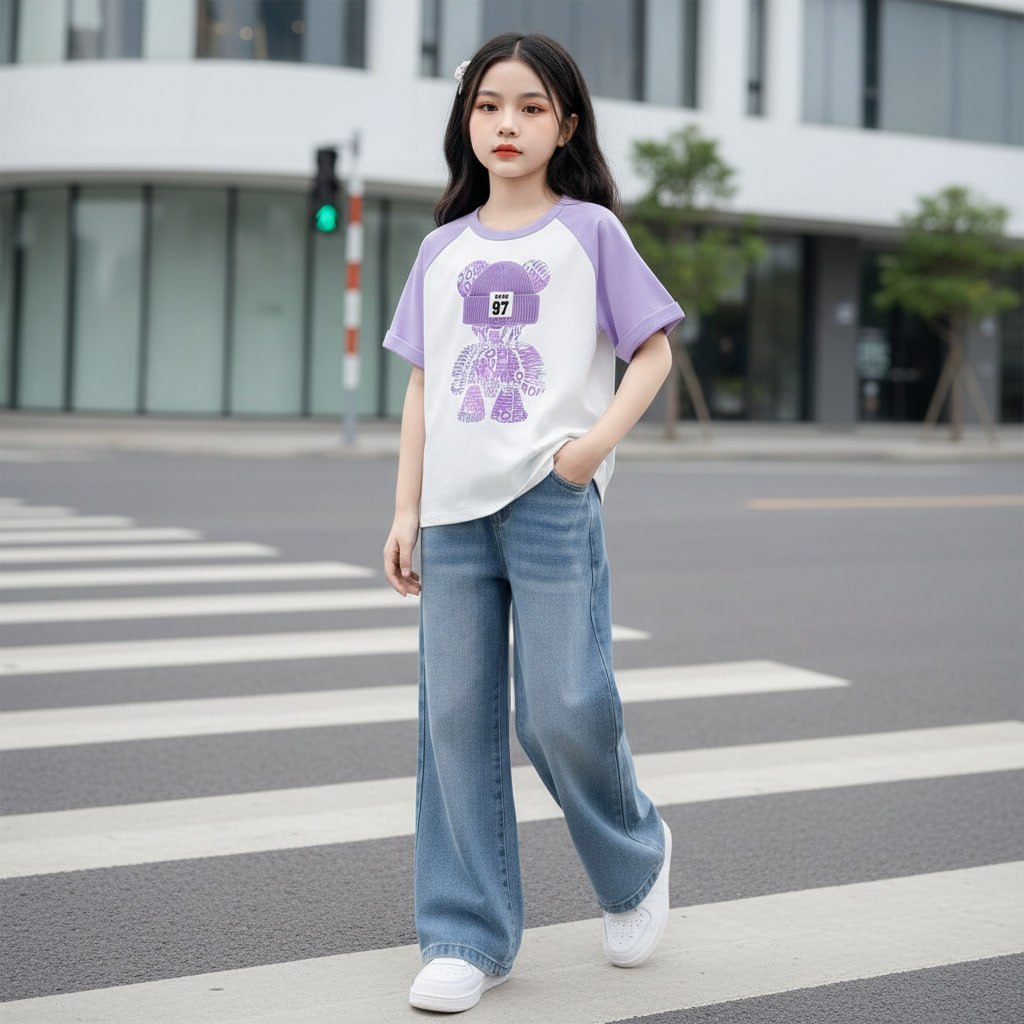 Áo tay nối không viền cho bé gái size đại BEESHOP H26043