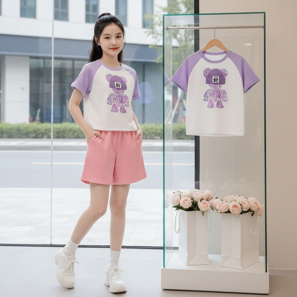 Áo tay nối không viền cho bé gái size đại BEESHOP H26043