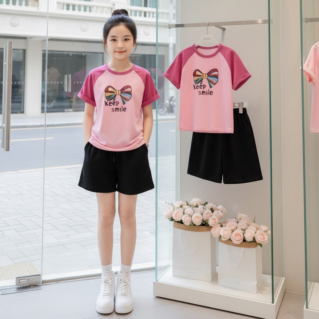 Áo tay nối không viền cho bé gái size đại BEESHOP H26043