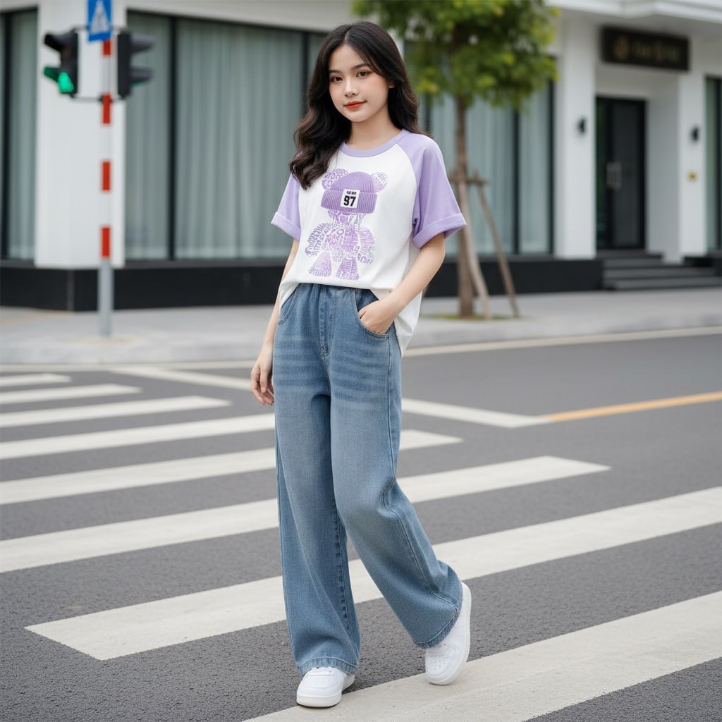 Áo tay nối không viền cho bé gái size đại BEESHOP H26043