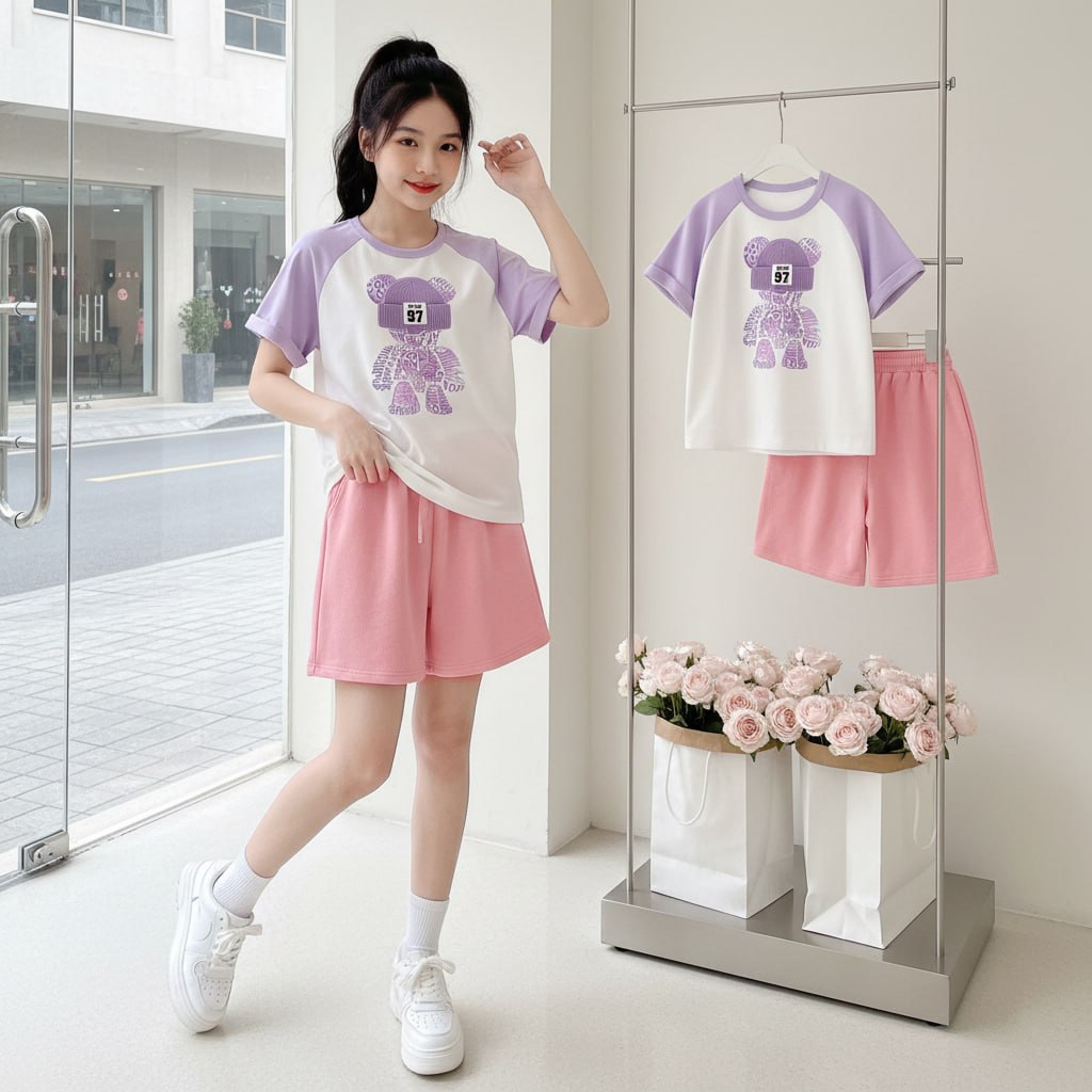 Áo tay nối không viền cho bé gái size đại BEESHOP H26043