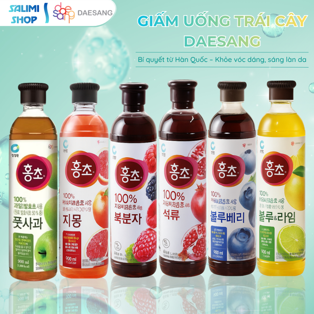 [Chính Hãng] Nước Giấm Uống Hoa Quả Lên Men Hongcho Daesang Hàn Quốc 500ml/900ml Vị Trái Cây