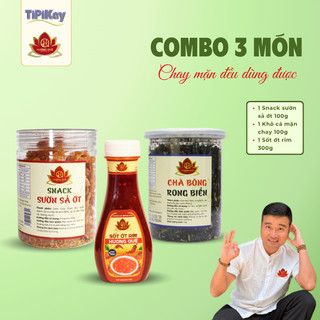 Combo 1 Chà Bông Rong Biển 70g + 1 Sườn Non Sả Ớt 100g + 1 Sốt Ớt Rim 300g - Tipikayshop