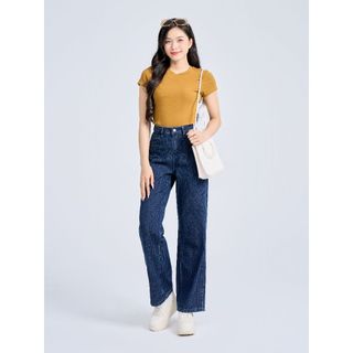 Áo thun nữ YODY form ôm, cổ tròn trẻ trung, basic, dễ phối đồ, chất mát mịn, co giãn WCTS25S189 99K