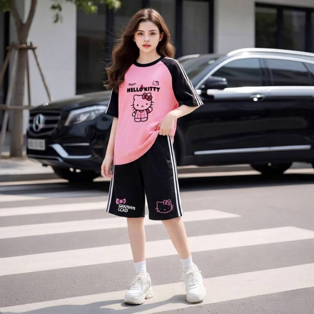 Áo hello kitty tay viền cho bé gái size đại BEESHOP H26044A
