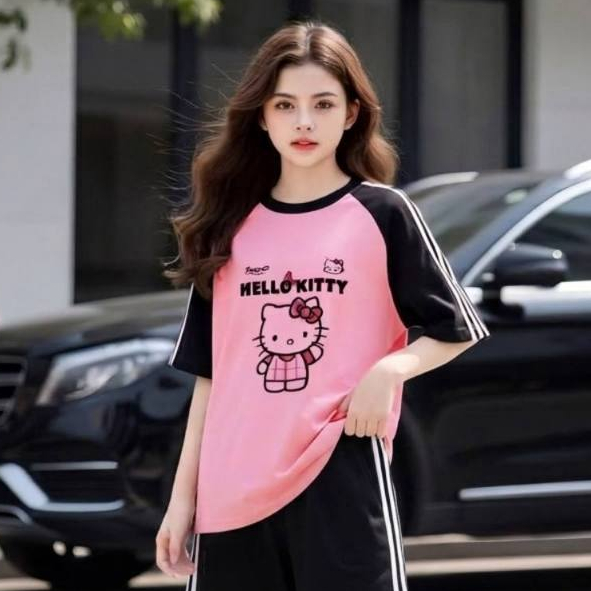 Áo hello kitty tay viền cho bé gái size đại BEESHOP H26044A