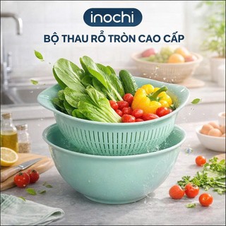 Thau rổ nhựa tròn cao cấp Yoko Inochi Nhật Bản loại lớn cao cấp chắc chắn sang trọng (Nhiều màu)
