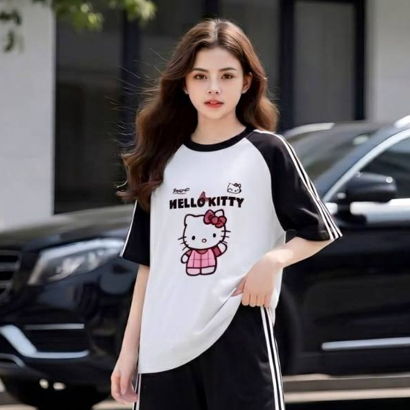 Áo hello kitty tay viền cho bé gái size đại BEESHOP H26044A