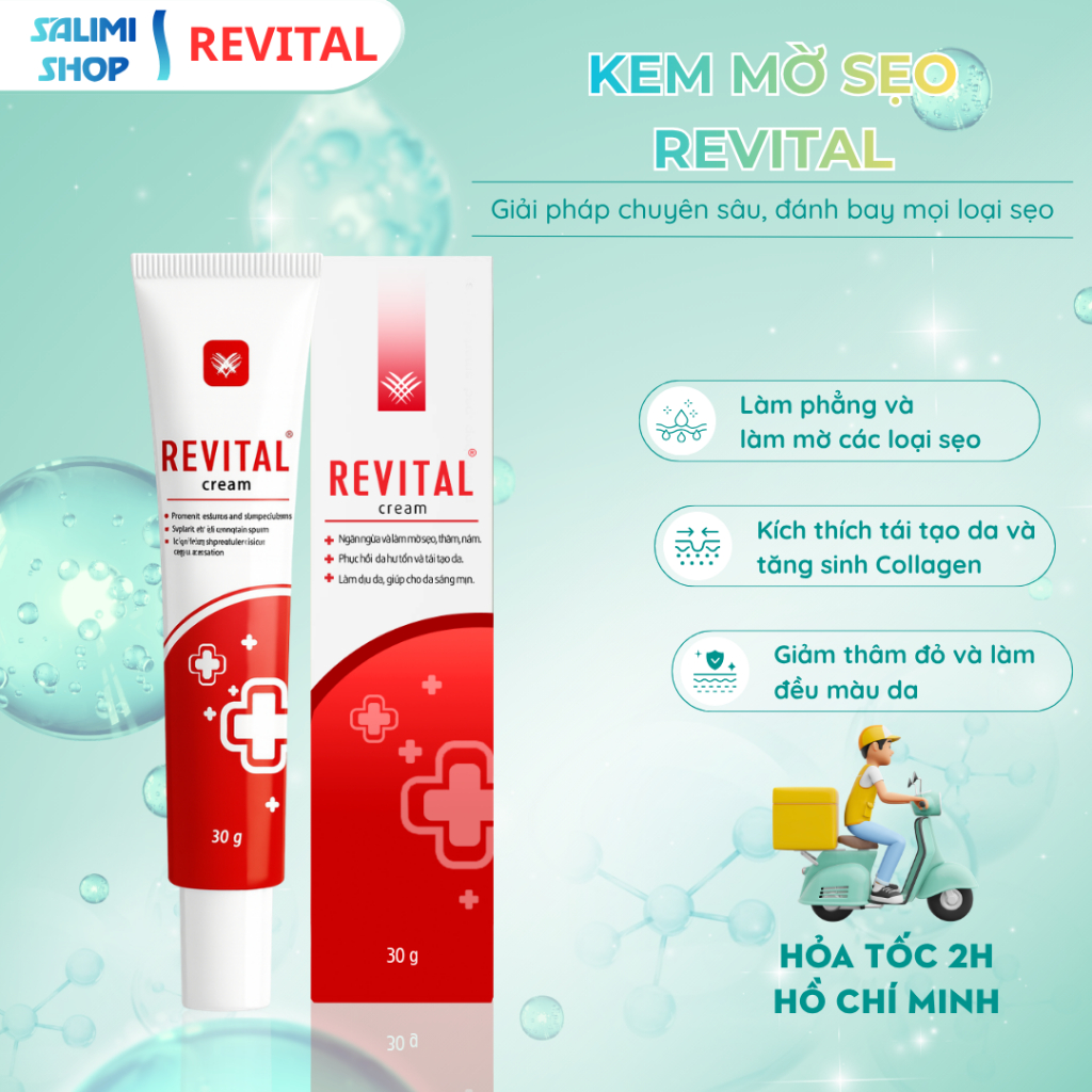 Kem Revital 30g - Hỗ Trợ Mờ Sẹo, Thâm Mụn, Rạn Da - Lành Tính Cho Da
