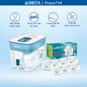 Combo Bình lọc nước BRITA Flow 8.2L + Hộp 6 lõi lọc BRITA Maxtra Pro