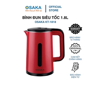 Bình Đun Siêu Tốc OSAKA KT-1818 1.8L 1500W Inox 304 3 Lớp Cách Nhiệt Chính Hãng