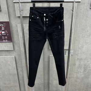 Combo quần jeans nam đen khóa lệch có số