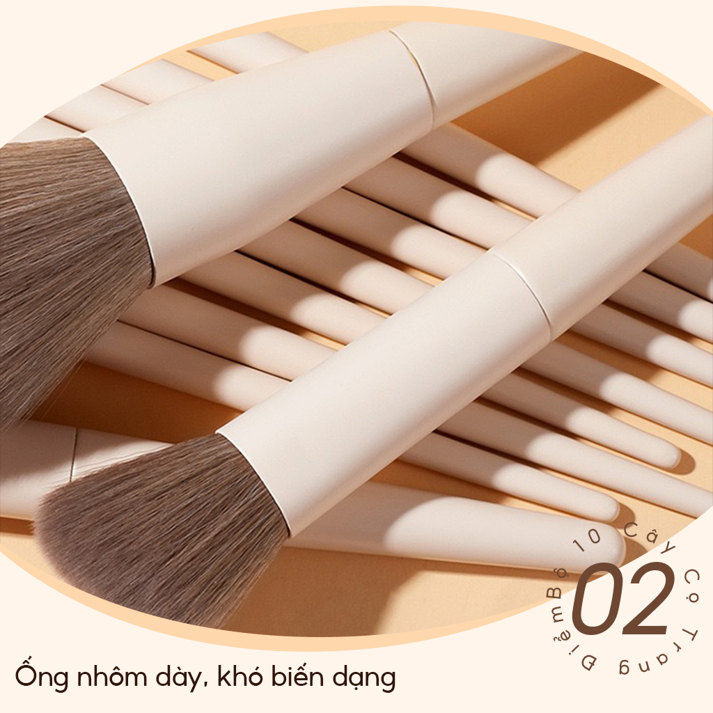 Set 10 Cọ Trang Điểm Derf Chuyên Nghiệp Chất Lượng Cao