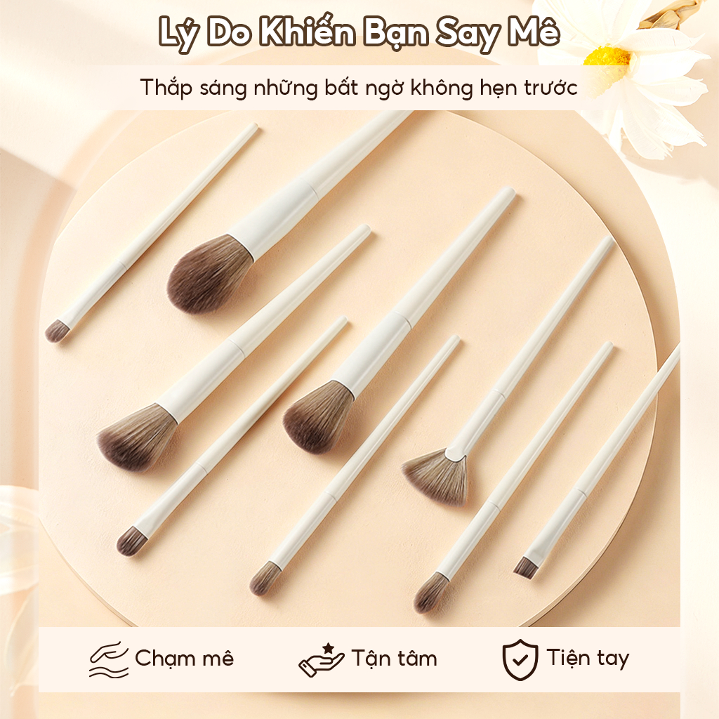 Set 10 Cọ Trang Điểm Derf Chuyên Nghiệp Chất Lượng Cao