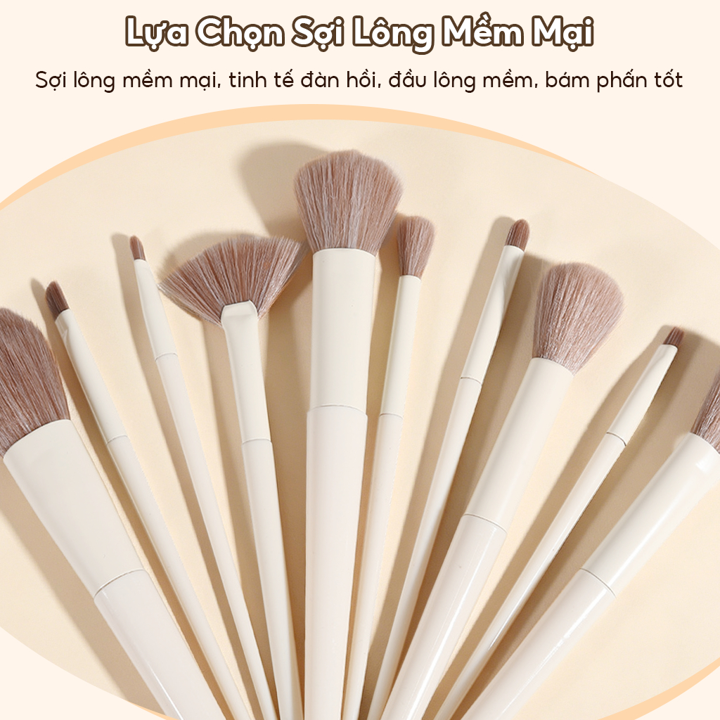 Set 10 Cọ Trang Điểm Derf Chuyên Nghiệp Chất Lượng Cao