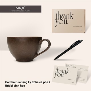 Combo Quà tặng Ly từ bã cà phê + Tặng Bút bi sinh học | Ly cà phê tái chế, quà tặng xanh