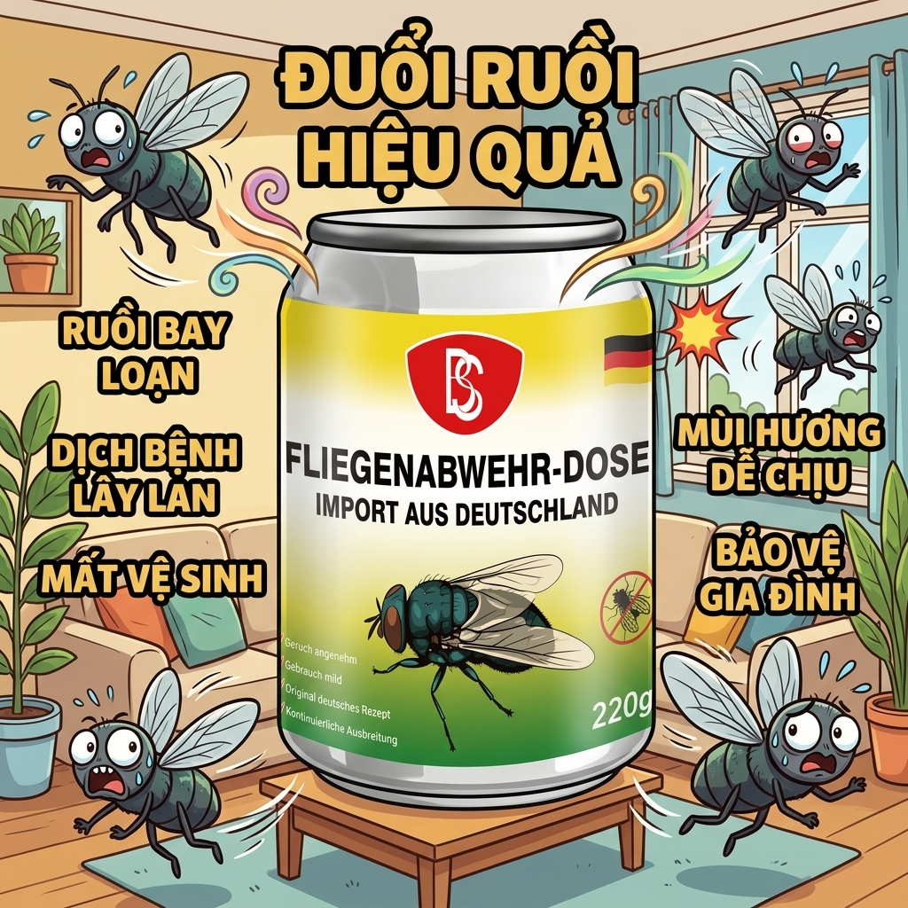 🪰 Gel đuổi ruồi 24h – 220g, công thức mới từ Đức, nhỏ gọn, dễ mang theo, đuổi ruồi & ruồi nhỏ hiệu quả ✅