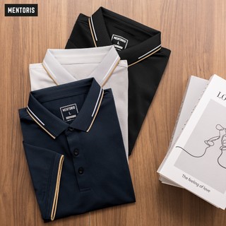 Áo Polo Nam MENTORIS Vải Cotton Thoáng Khí, Form Suông Thoải Mái, Phối Cổ Sang Trọng MPS206R