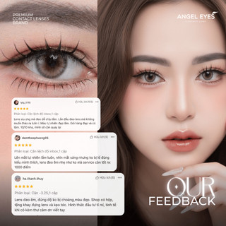 Kính áp tròng xám tây tự nhiên Angel Eyes Funkie có độ cận 0-8 | Lens cận màu xám đường kính bé 12.8