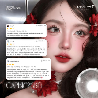 Lens xám 0-8 độ Capricorn thương hiệu N'Rosa cho mắt thở cao cấp Angel Eyes phân phối, kính giãn tròng xám có viền