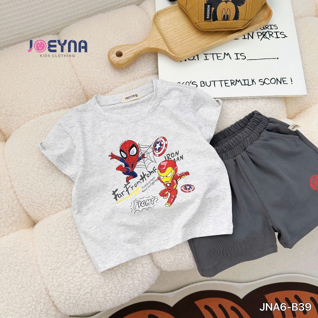 Set bộ cộc Joeyna B39 iron man cho bé 8-24kg