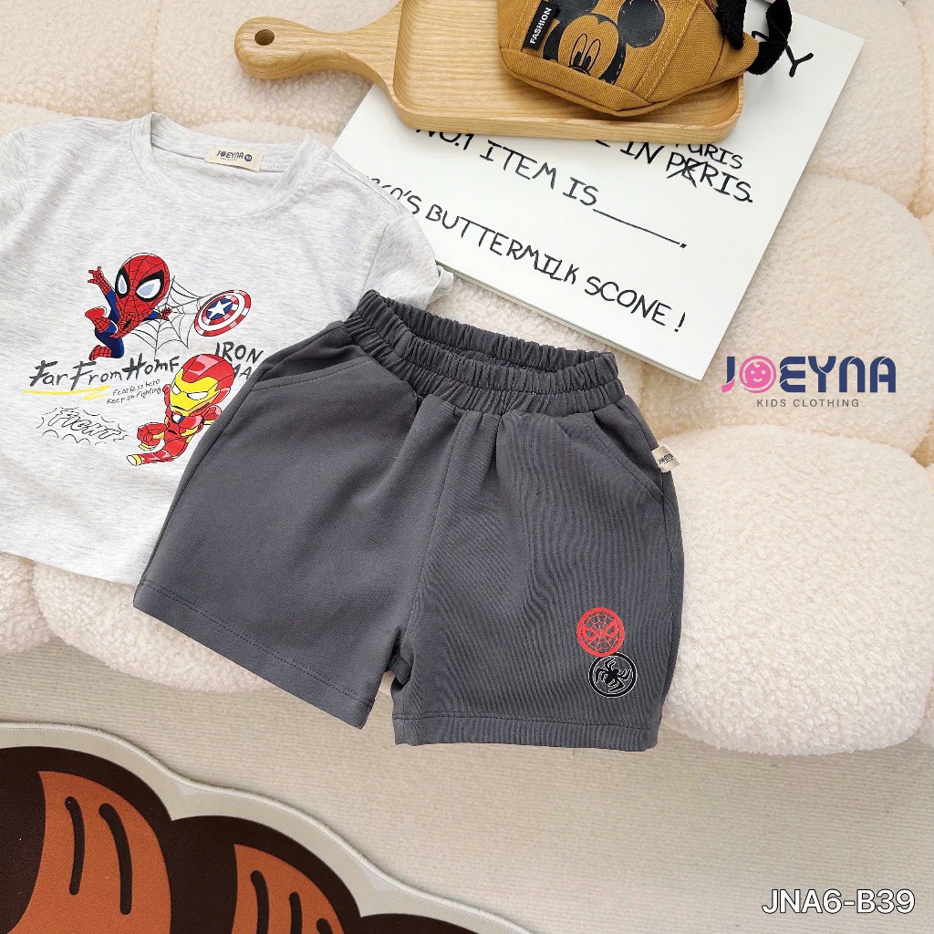 Set bộ cộc Joeyna B39 iron man cho bé 8-24kg