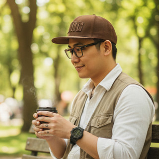 RECKLESS CAPMAN Mũ Snapback Aung Brown Camo Wash Vải Kaki Freesize Nón Lưỡi Trai Phong Cách Hiphop