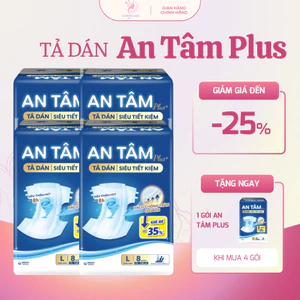 Tã Dán Người Lớn An Tâm Plus–Siêu Thấm Hút,Chống Tràn 8 Giờ Size M-L-XL(Mua 4 Tặng 1 cùng size – Mua 7 Tặng 2 cùng size)