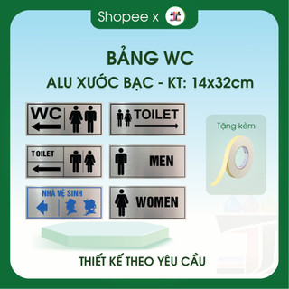 Chỉ dẫn nhà vệ sinh toilet, biển chi dẫn WC, toilet cao cấp, bảng chỉ dẫn vệ sinh nam nữ, bảng WC có tặng keo dán tường.