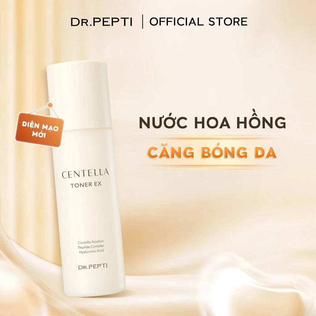 Nước Hoa Hồng Dưỡng Da Cấp Ẩm, Căng Bóng Dr.Pepti Centella Toner Ex 180ml
