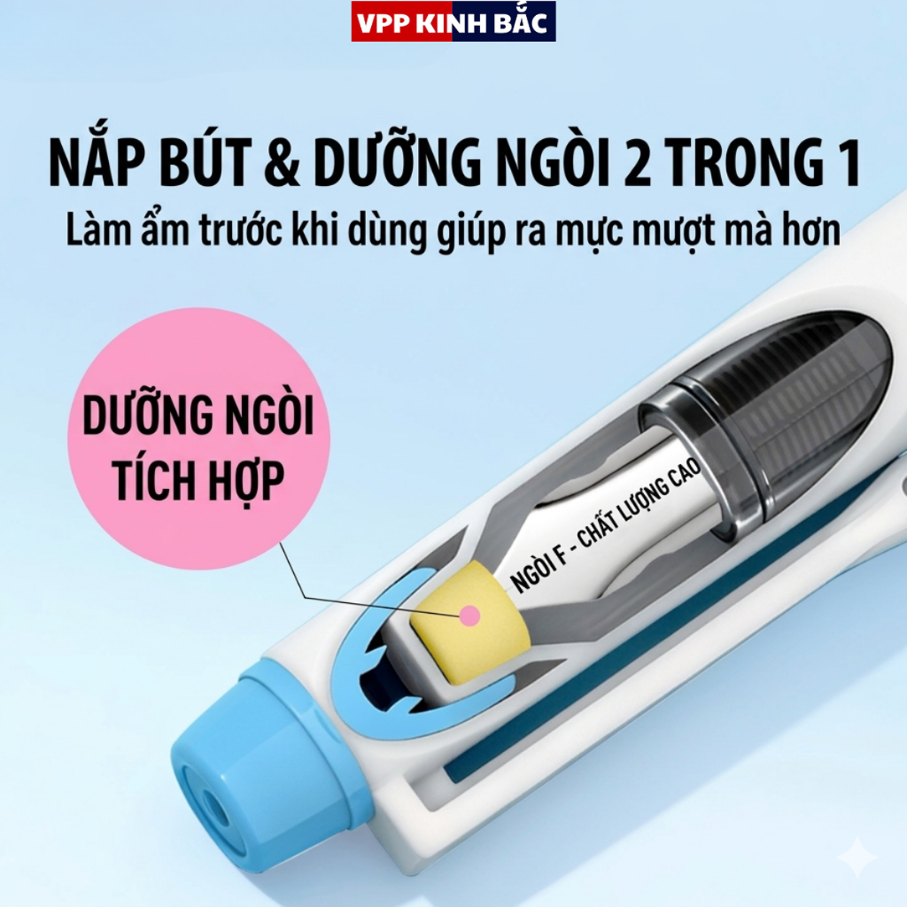 ( HOT 2026 - BÚT MÁY XÓA F38) Tự Động Cấp Mực Dành Cho HS Tiểu Học Từ Lớp 1-5, Viết Êm Trơn, Không Lem Bẩn