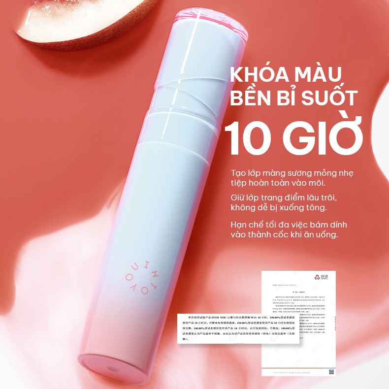 Son Tint Watery INTO YOU chất son tint lì mịn mướt môi, lâu trôi, không gây khô môi 3g