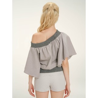 Áo thun nữ MONÁ Áo tay lửng trễ vai form rộng in hình thỏ - ASHY Top