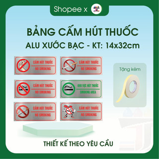 Cấm hút thuốc, biển báo No smoking, bảng báo No smoking, bảng cấm hút thuốc loại cao cấp, in UV trên Alu