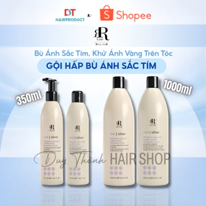 Cặp Dầu Gội Hấp Tím Khử Vàng RR Real Star Silver 350ml/1000ml – Bù Ánh Sắc Tím, Khử Ánh Vàng Tóc.