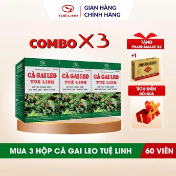 ✅Cà gai leo Tuệ Linh - [COMBO MUA 3 TẶNG 1 Hộp Bổ não PharhamaxeG2] - Giải độc gan & Bảo vệ gan-60v