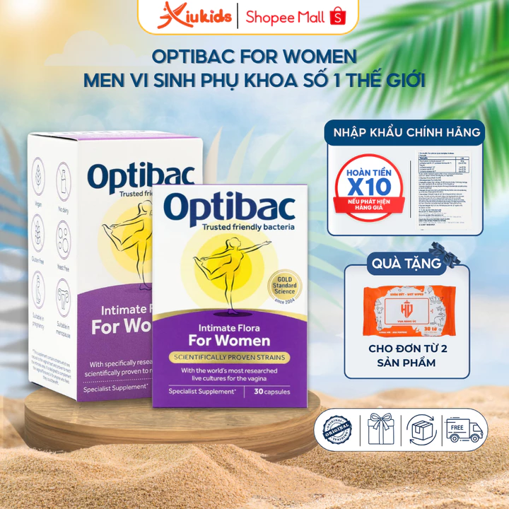 Lợi khuẩn phụ khoa Optibac For Women 30 viên hỗ trợ cân bằng độ pH tự nhiên ngăn ngừa viêm phụ khoa