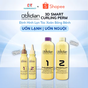 Thuốc Uốn Lạnh, Uốn Tóc Không Nhiệt 3D OBSIDIAN 120ml/ 500ml – Định Hình Lọn Tóc Xoăn Bồng Bềnh.