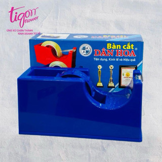 Combo hộp cắt băng keo để bàn và 1 cây băng keo bó hoa 2.4cm (12 cuộn/cây) tặng 1 cuộn băng keo (QUÀ CHỈ CÓ TRONG LIVE)