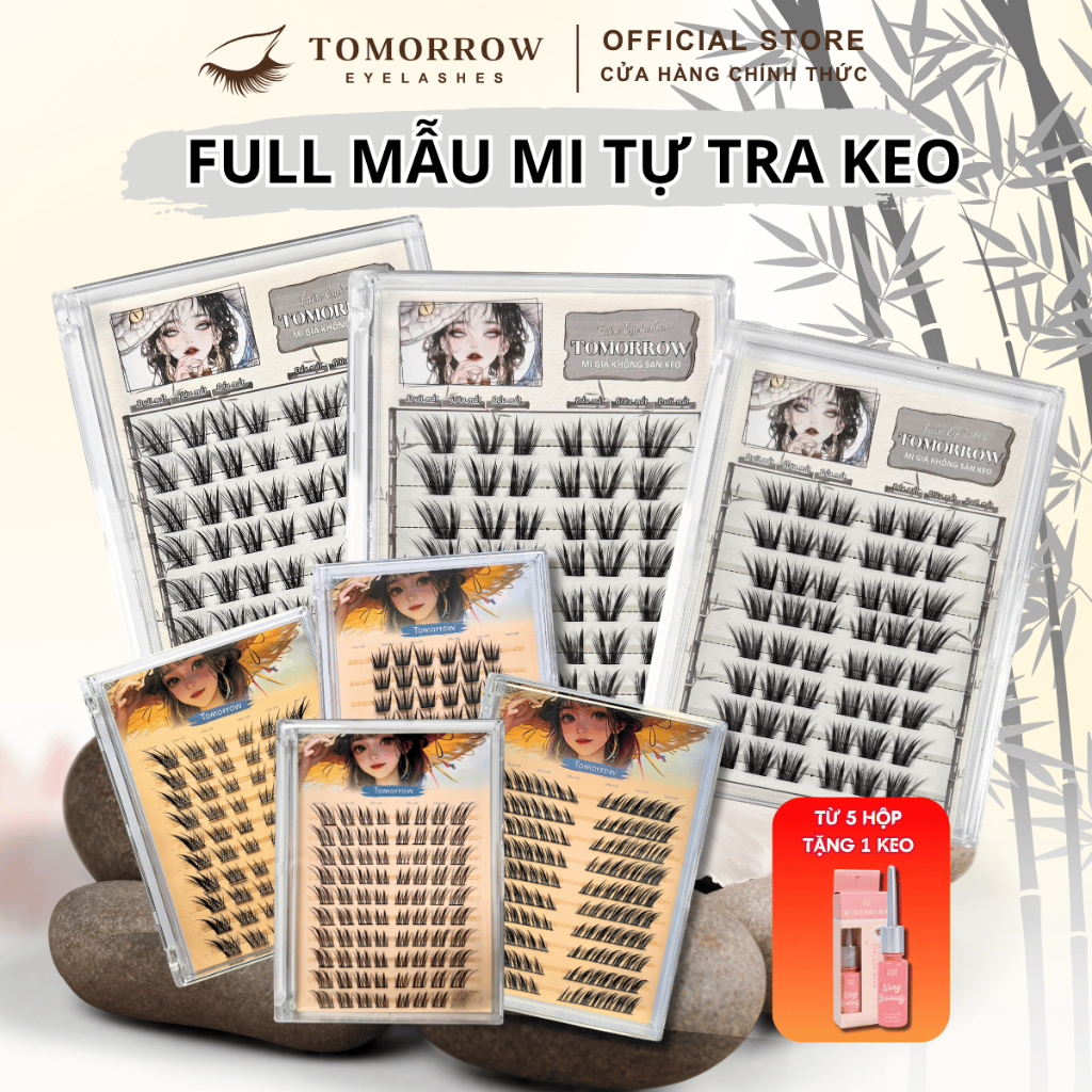 [Hỏa tốc] Mi Tự Tra Keo - Mi Giả FULL MẪU Mi Cụm,Mi Chùm Tomorrow