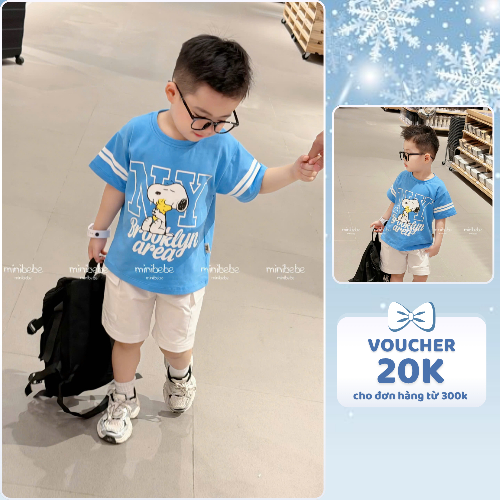 [À ƠI SHOP] A12- bộ cộc áo xanh chó snoppy ny - a117.1797
