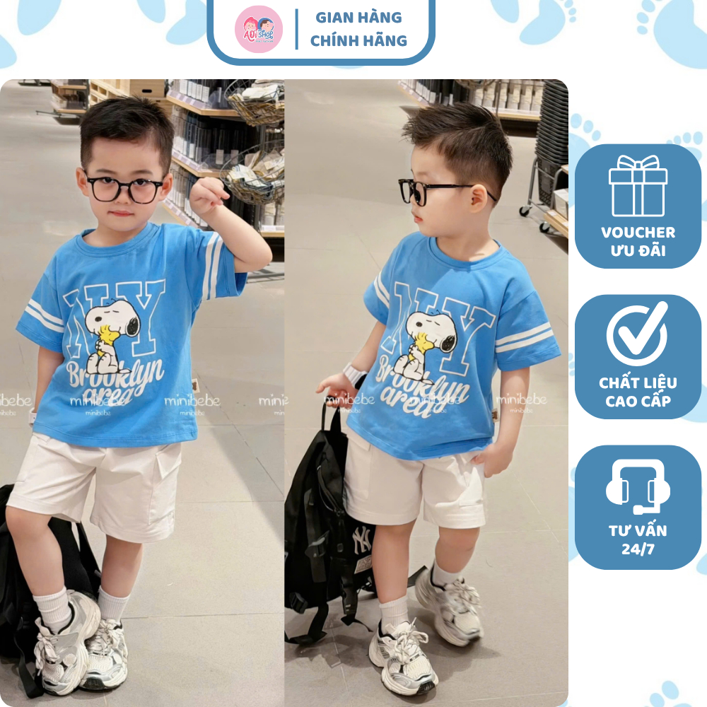 [À ƠI SHOP] A12- bộ cộc áo xanh chó snoppy ny - a117.1797